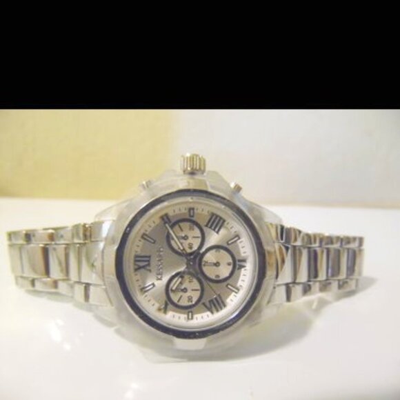 Kessaris Lucite Bezel Metal Bracelet Watch - Picture 1 of 11